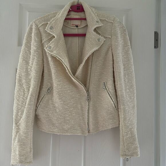 Rebecca Taylor Moto jacket size 4 ivory - Picture 1 of 5